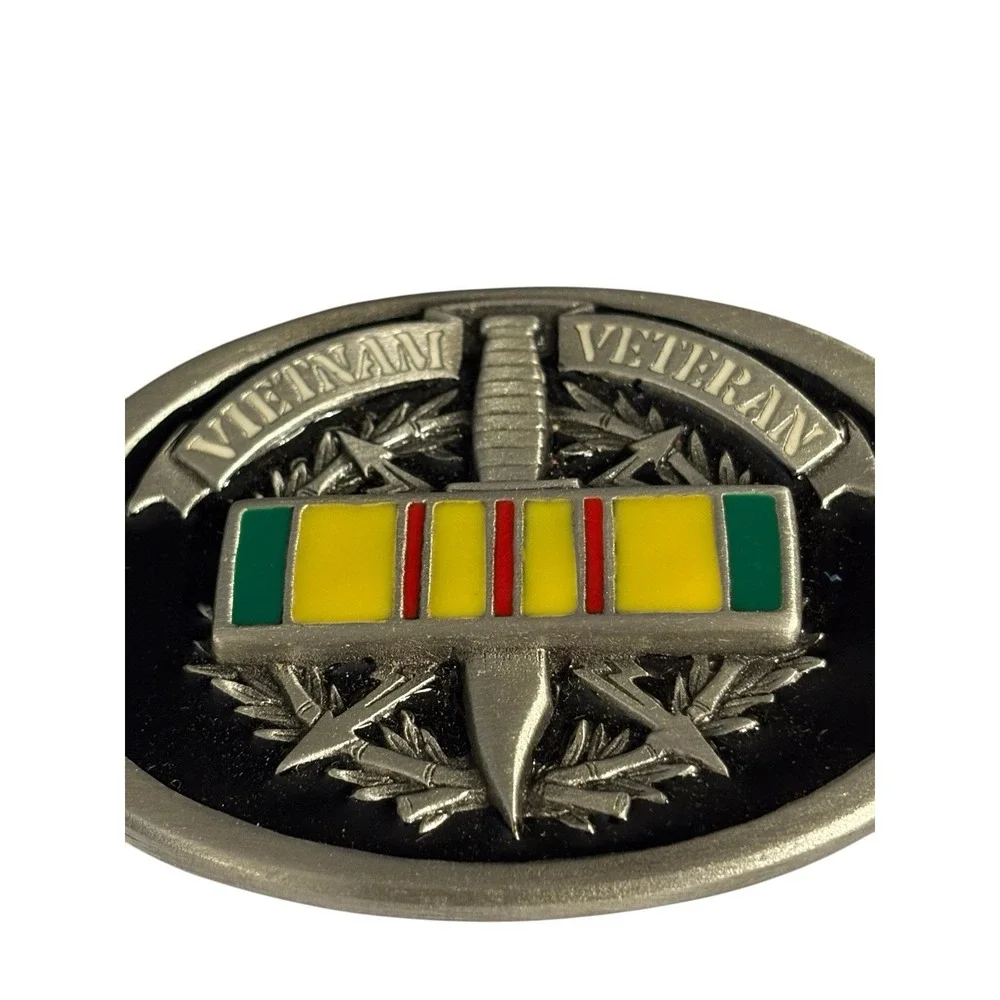 NOS Vietnam Veteran Belt Buckle Enameled‎ Great American Buckle Co. 1996 Vintage